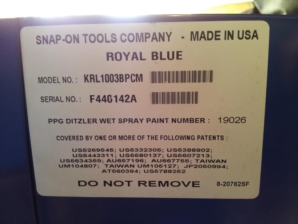 Snap On Tool Box Date Code Chart